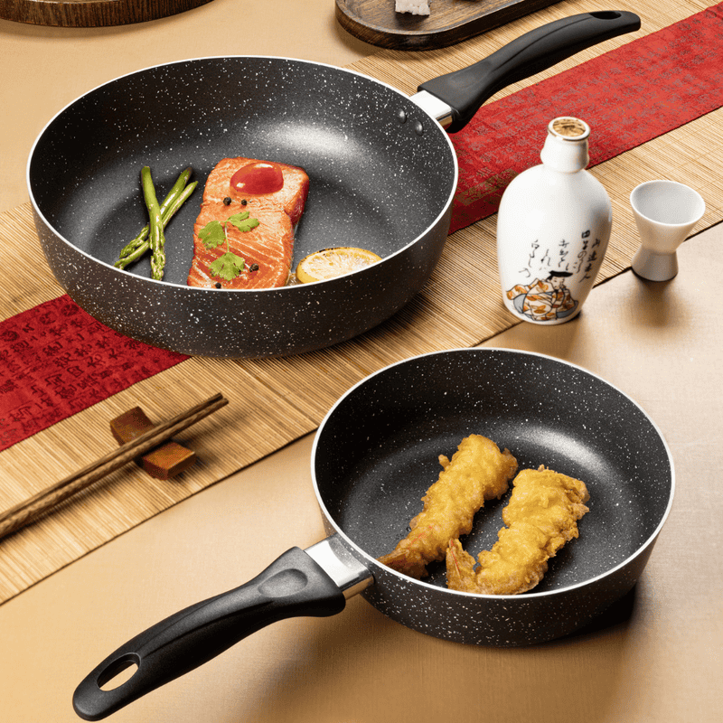 CHẢO NHÔM NGUYÊN KHỐI THÀNH CAO CHỐNG DÍNH VÂN ĐÁ XCOOK XA03-D6 28CM