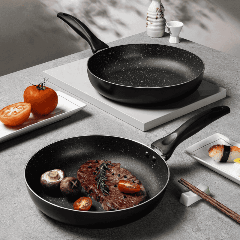 CHẢO NHÔM NGUYÊN KHỐI THÀNH ĐỨNG CHỐNG DÍNH VÂN ĐÁ XCOOK XA01-T3 22CM