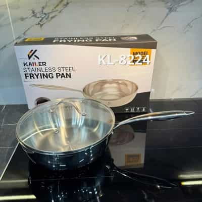 Chảo xào Kailer KL-8224 3 lớp Nano nhiệt lạnh, kèm vung