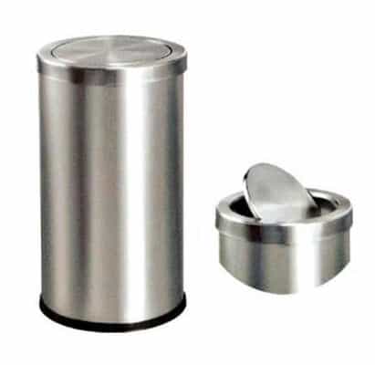 COMBO 10 THÙNG RÁC NẮP LẬT TRÒN INOX 201 NT TRILT250610