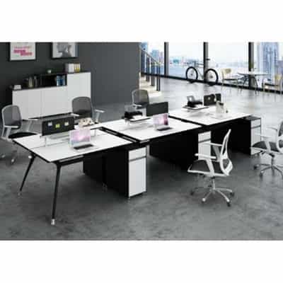 Cụm bàn làm việc MDF BLVN-GUT-4212 dài 4,2m khung sắt xi