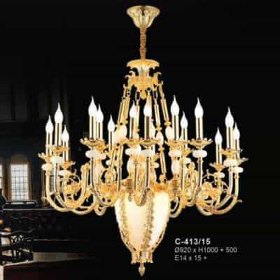 Đèn chùm trang trí Euroto C-413/15 15 tay nến pha lê