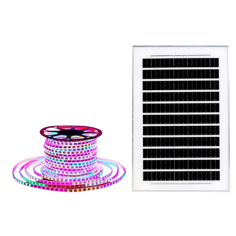 ĐÈN LED NĂNG LƯỢNG MẶT TRỜI DÀI 40M MAXSOLAR M-LED40 - ĐÈN LED NĂNG LƯỢNG MẶT TRỜI DÀI 40M VỚI TẤM PIN MONO, CHIP LED 2835, ÁNH SÁNG VÀNG ẤM.