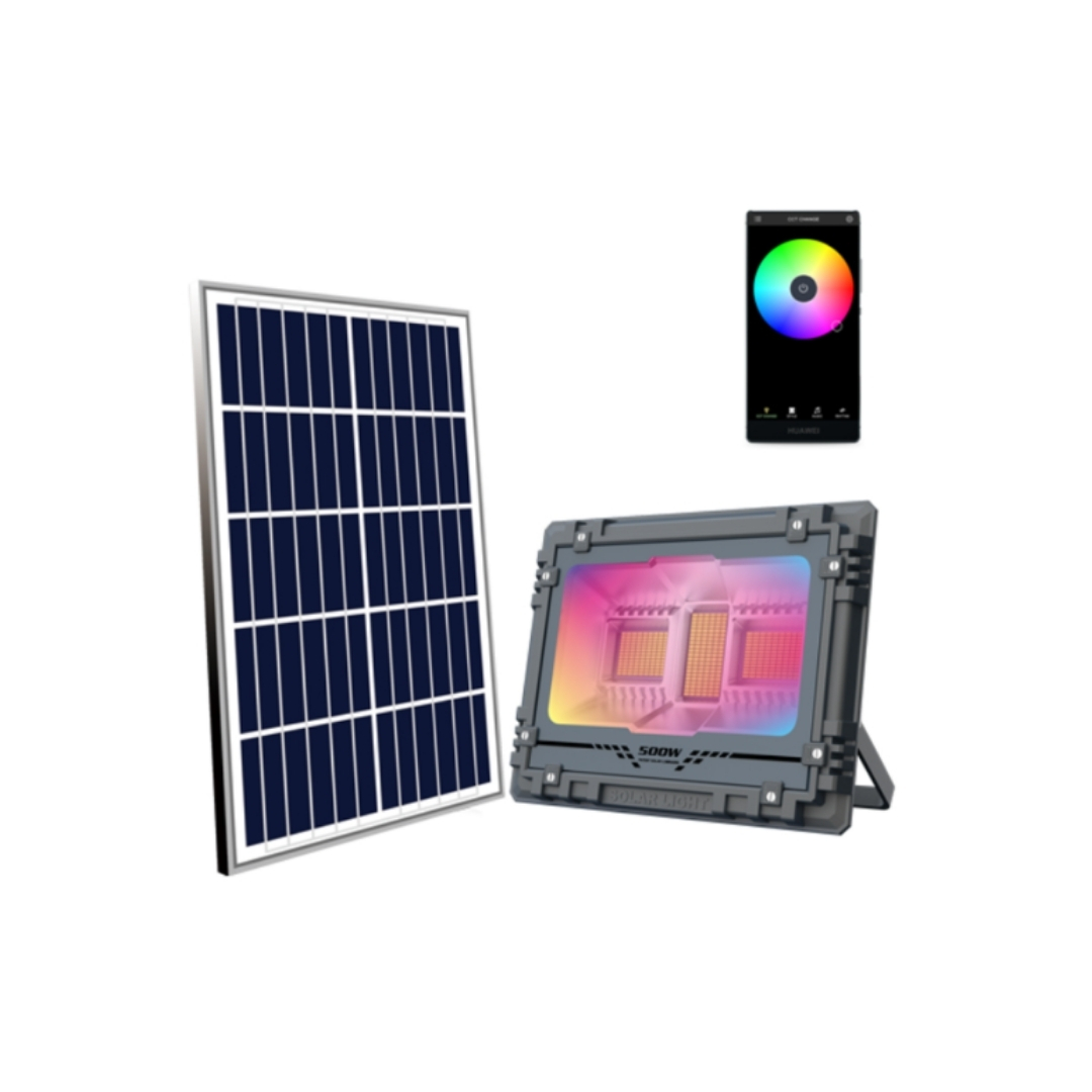 ĐÈN PHA NĂNG LƯỢNG MẶT TRỜI CAO CẤP MJ-AW500C 500W ĐA SẮC