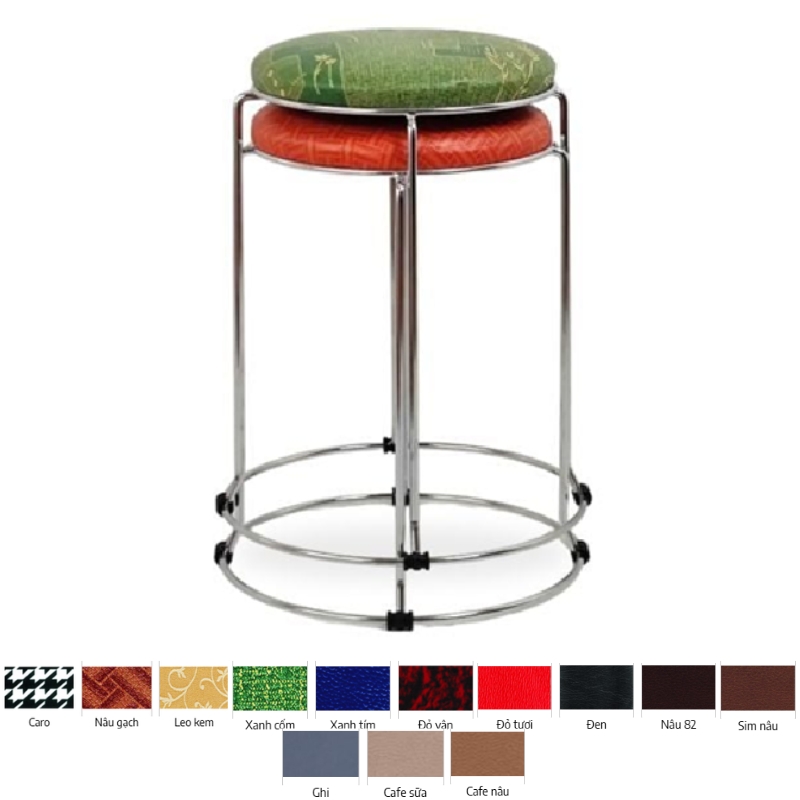 GHẾ ĐÔN PHÒNG ĂN CHÂN THÉP MẠ NỘI THẤT 190 D261