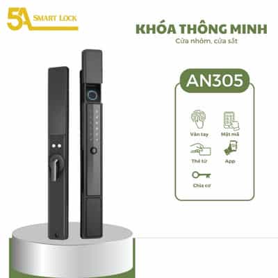 KHÓA VÂN TAY CỬA NHÔM 5A SMARTLOCK AN305