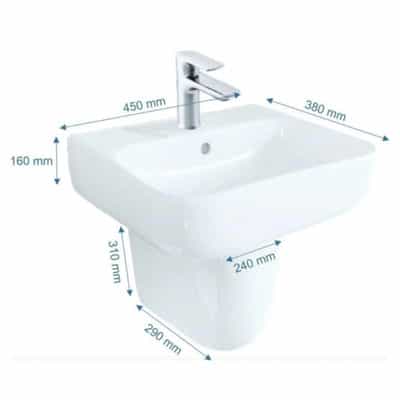 LAVABO TREO KRONEN KR8316 + CHÂN LỬNG
