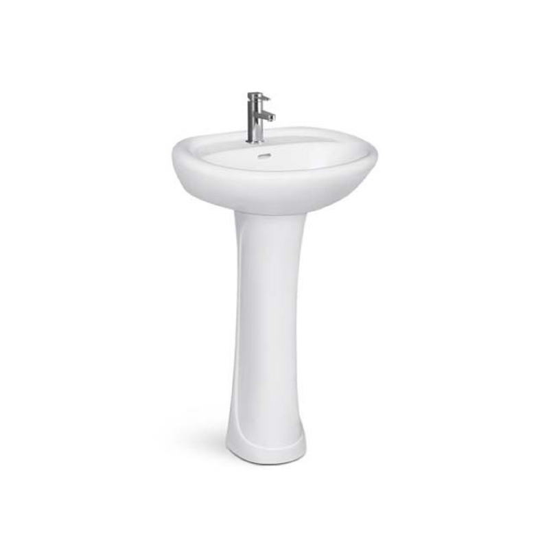 LAVABO TREO TƯỜNG BRAVAT C22359W-1 TRẮNG 485X415X850MM THIẾT KẾ HIỆN ĐẠI