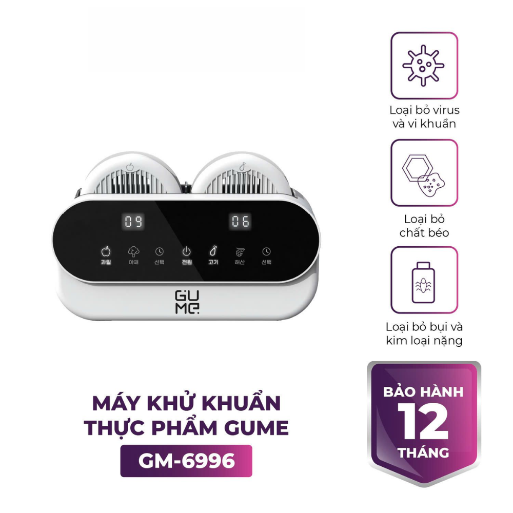 máy khử khuẩn gume gm-6996 thanh lọc kép treo tường