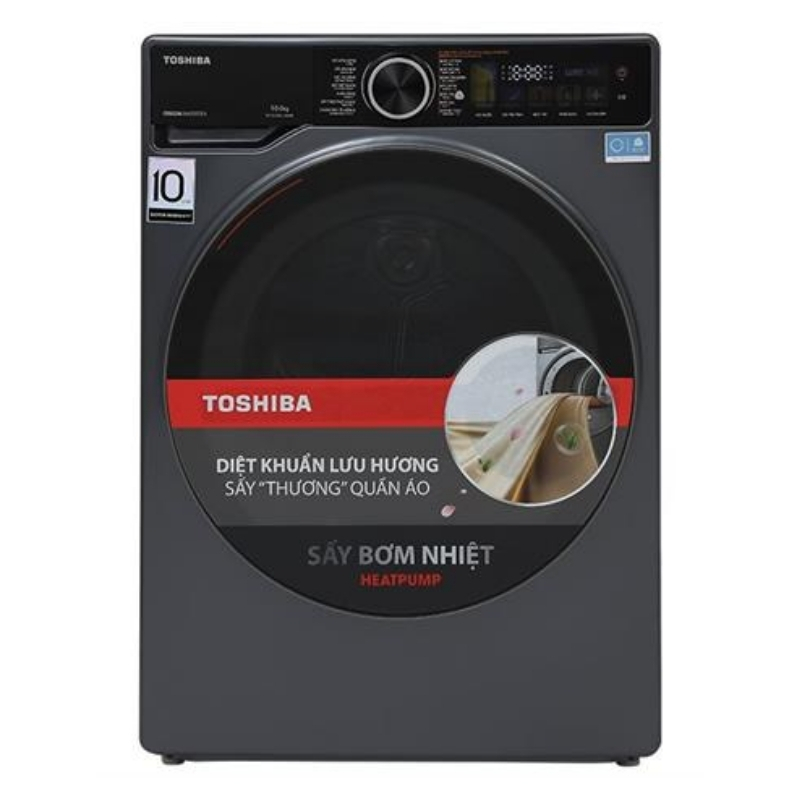 máy sấy bơm nhiệt toshiba 10 kg td-t25bs110hwv(wg)