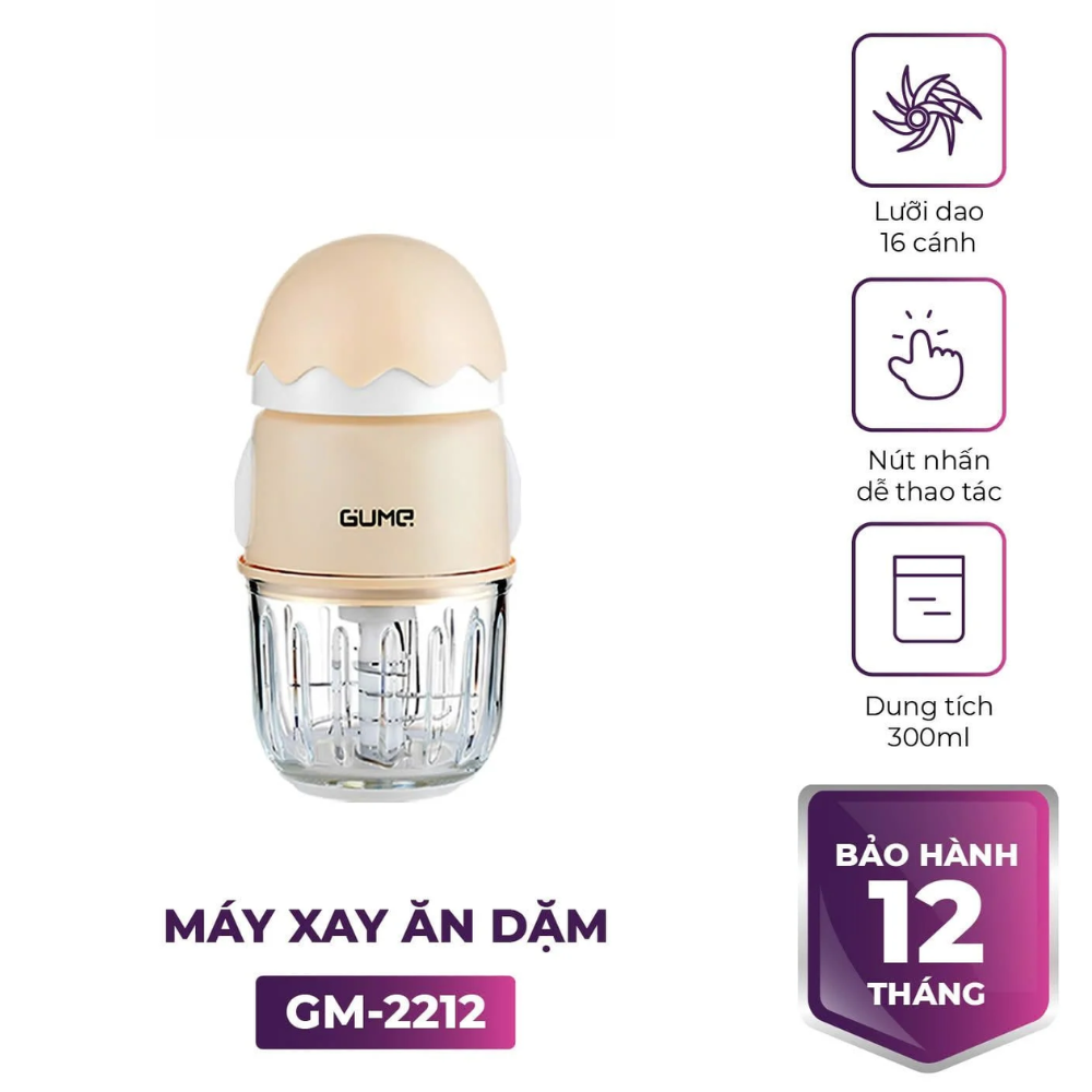 máy xay ăn dặm gume gm-2212 300ml cối thủy tinh 150w