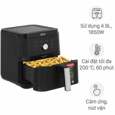 NỒI CHIÊN KHÔNG DẦU 6.0 LÍT SHARP KF-AF60EV-BK