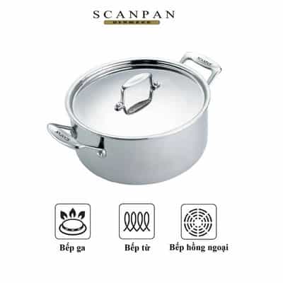Nồi inox Scanpan Fusion5 24cm 5 lớp đáy từ cao cấp