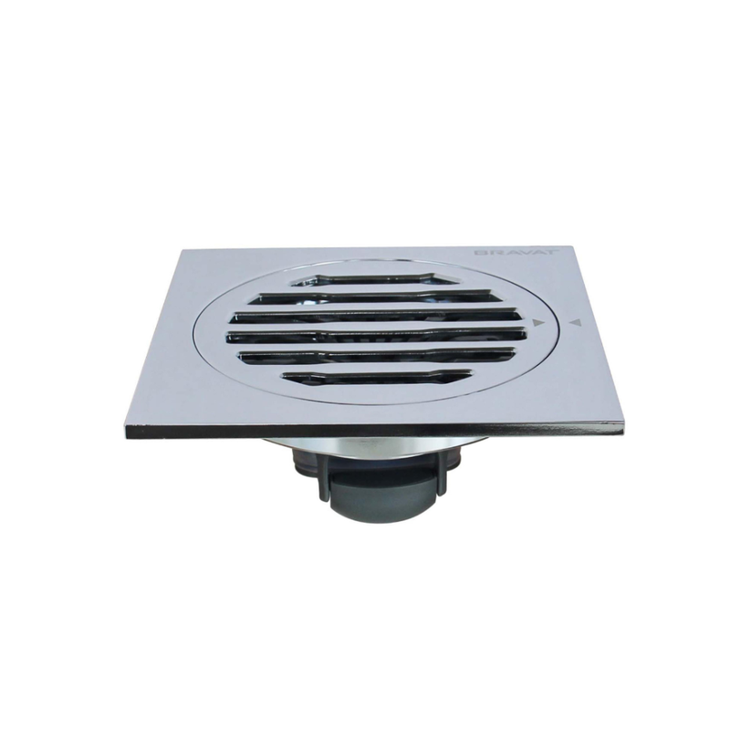 PHỄU THOÁT SÀN BRAVAT D841CP-ENG INOX CHROME 100X100MM