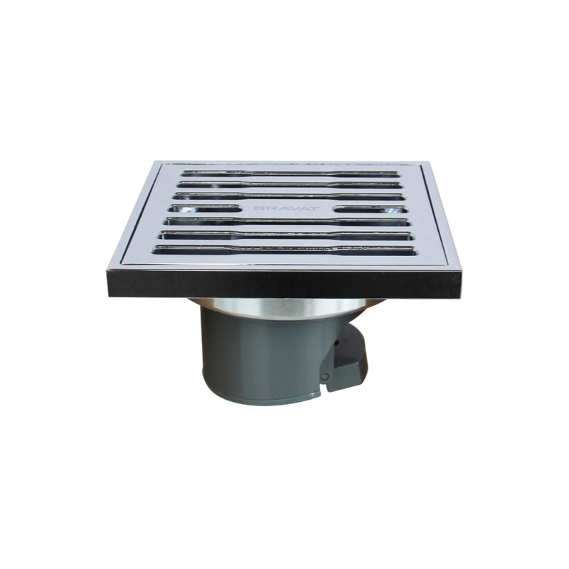 PHỄU THOÁT SÀN BRAVAT D845CP-ENG INOX MẠ CHROME CAO CẤP