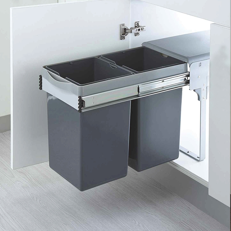 THÙNG RÁC ÂM TỦ GROB GR-40 NEW ĐÔI TIỆN LỢI GIẢM CHẤN