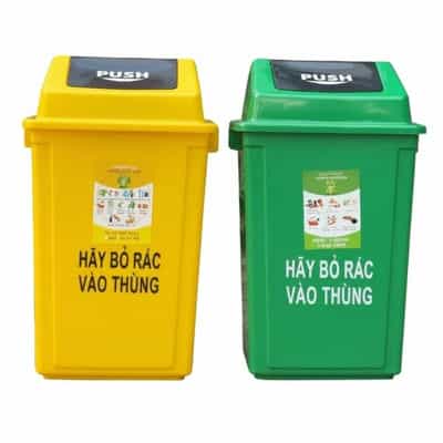 THÙNG RÁC CÔNG CỘNG NHỰA SÀI GÒN HDPE-60L-NL (NẮP LẬT)