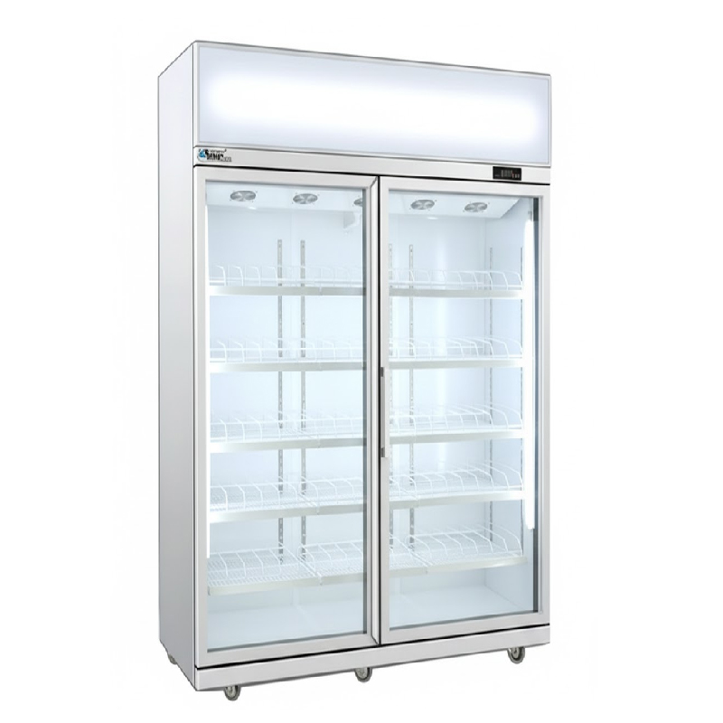 tủ đông đứng 2 cánh kính snow village 1200 lít ld-1260fa quạt gió (r290a)