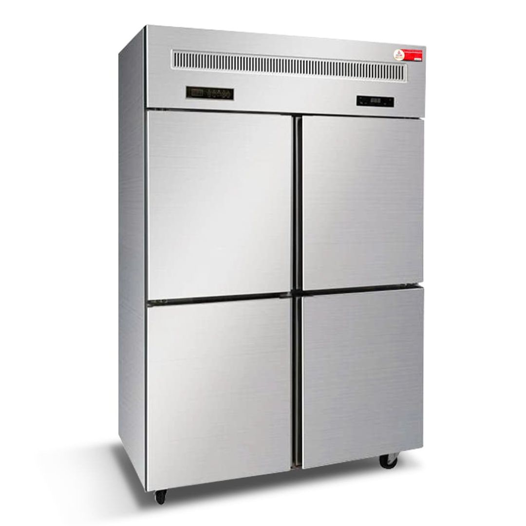 tủ đông mát inox 4 cánh oucboll 870 lít bcd-1200f-760 (quạt gió)