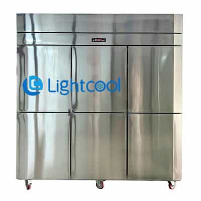 TỦ ĐÔNG MÁT INOX 6 CÁNH LIGHTCOOL 1253 LÍT LS-1200F-1253L-1CĐ-I430 QUẠT GIÓ (R290A) (INOX 430)