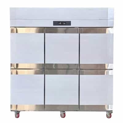 tủ đông mát inox 6 cánh lightcool 1253 lít ls-1200f-1253l-1cđ-i201 (quạt gió) (r290a) (inox 201)