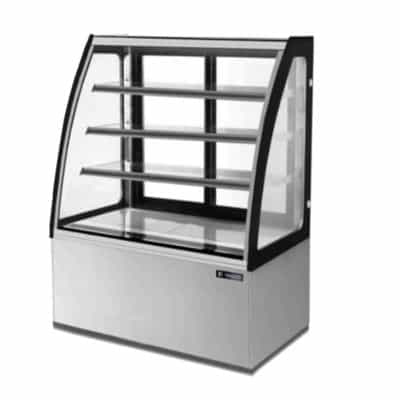 TỦ MÁT TRƯNG BÀY BÁNH KEM KÍNH CONG 4 TẦNG SANDEN INTERCOOL 325 LÍT SKC-0703G (R290)