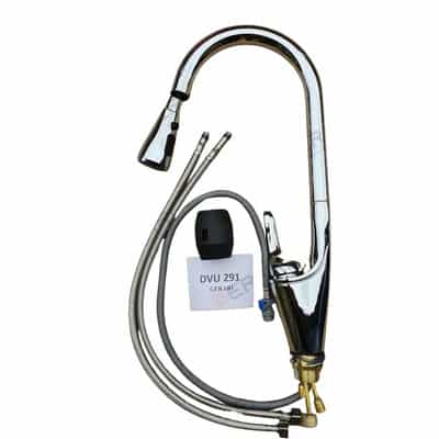 Vòi rửa chén GERARI DVU291 inox xoay 360 độ nóng lạnh