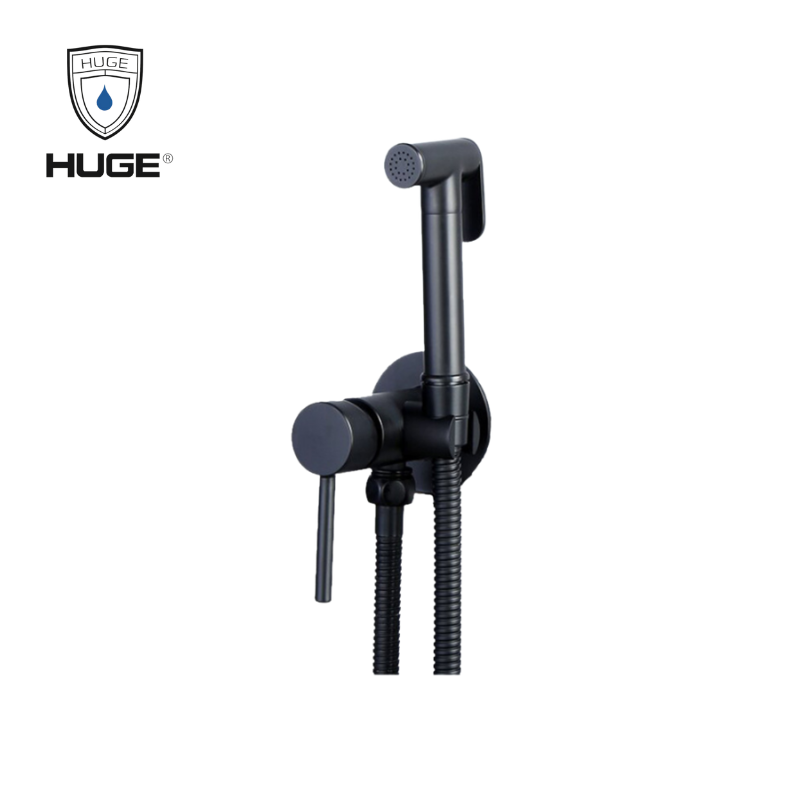 vòi xịt vệ sinh huge đồng h-vxd01b đen nóng lạnh
